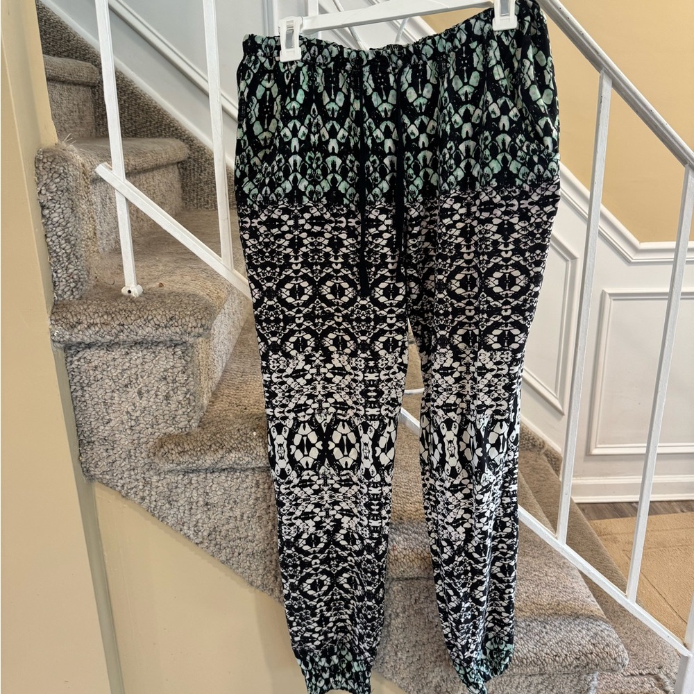 Stylish Black and White Patterned Women's Pants